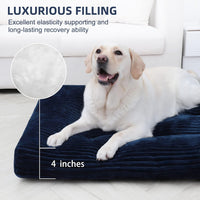 KSIIA Washable Dog Crate Bed Kennel Mat for Large Dogs - Blue / 48.0"L x 29.0"W x 3.5"Th - image 3