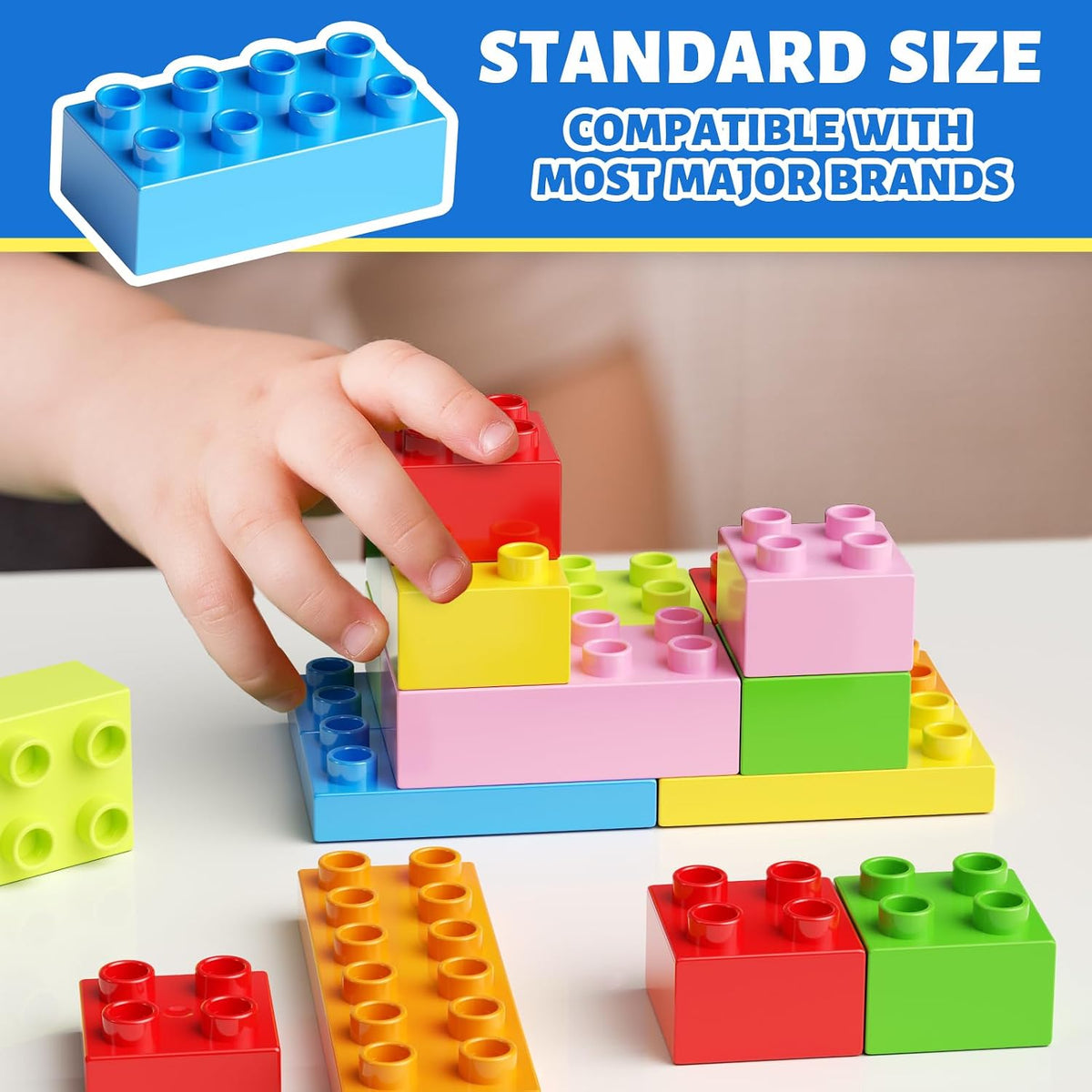 burgkidz Classic Building Compatible Toddlers: 150PCS Jumbo Blocks - image 2