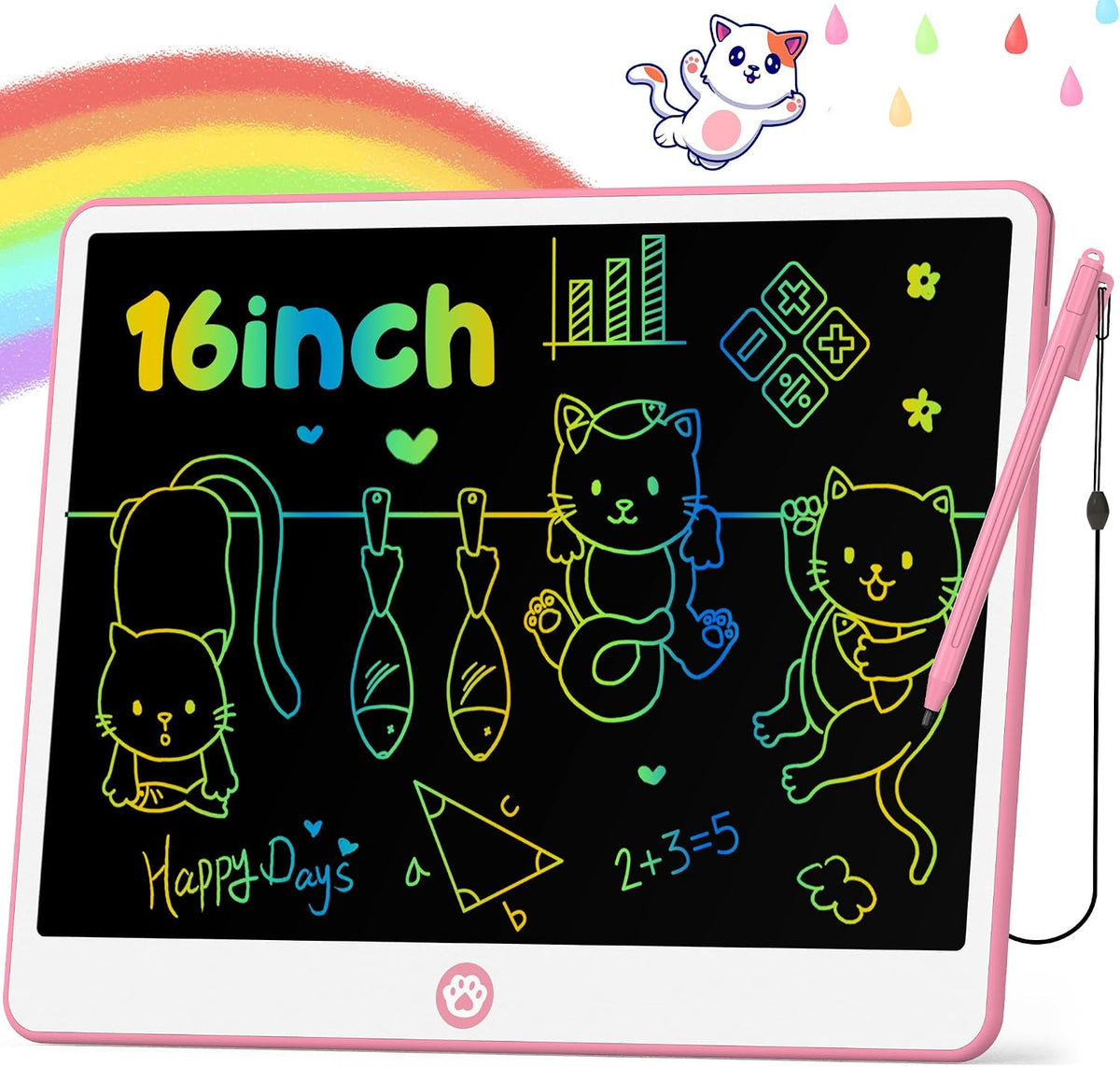 Hockvill LCD Writing Tablet for Kids 8.8 Inch - 13"W x 10"H / Pink