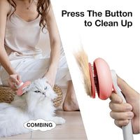 Pet Grooming Self-Cleaning Slicker Brush for Cats & Dogs, Effortlessly Removes Tangles, Loose Undercoat and Mats (Pink, 2 Pack)