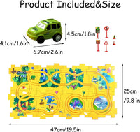 Ubegger puzzle car track set with puzzle road pieces, road signs and battery cars - view 12