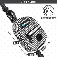 PetAmi Dog Poop Bag Holder for Leash, Dog Pet Waste Bag Dispenser For Poop With Clip, Doggy Puppy Walking Accessories Travel Camping, Dog Treat Pouch Supplies Must Have With Dog Bag Roll, Stripe Black
