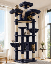 Globlazer Cat Tree Tower for Multiple Adult Cats, F82 - 82 inch / Dark Grey