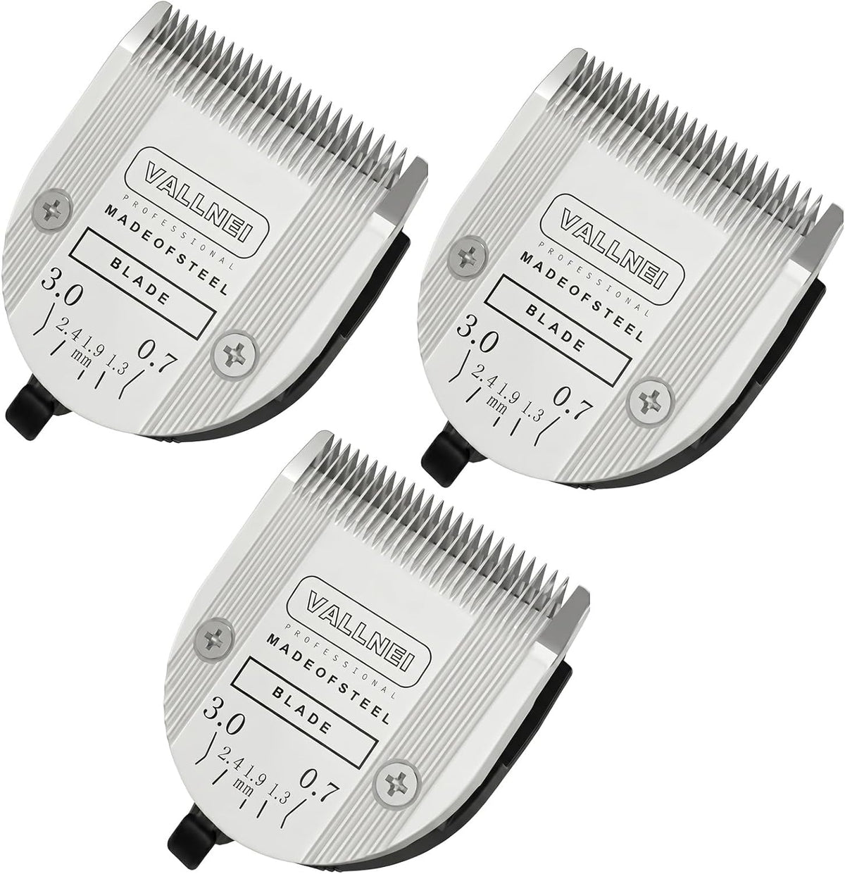 3-Pack 5-in-1 Replacement Blade Compatible with Wahl Animal Bravura - Silver / 3 Pack
