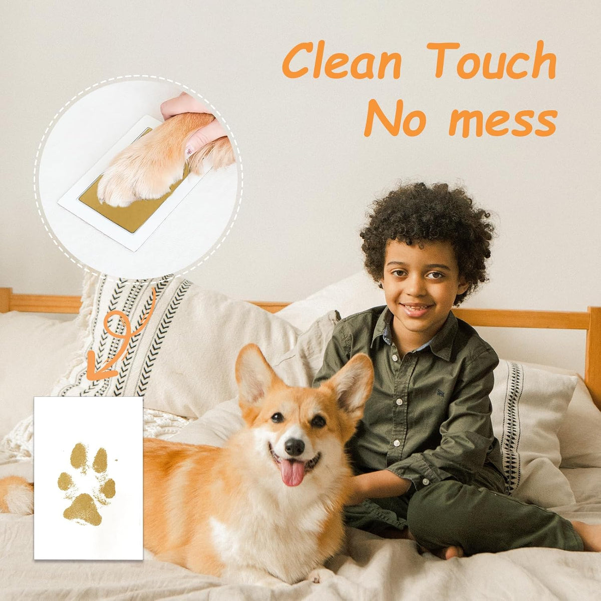 Inkless Paw Print Kit, Dog Paw Print Kit, Dog Nose Print Kit - Gold/Silver / Small-Medium 4 Pack - image 2