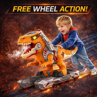 Liberty Imports T-Rex dinosaur ride on push car with LED eyes and mist spray - view 8