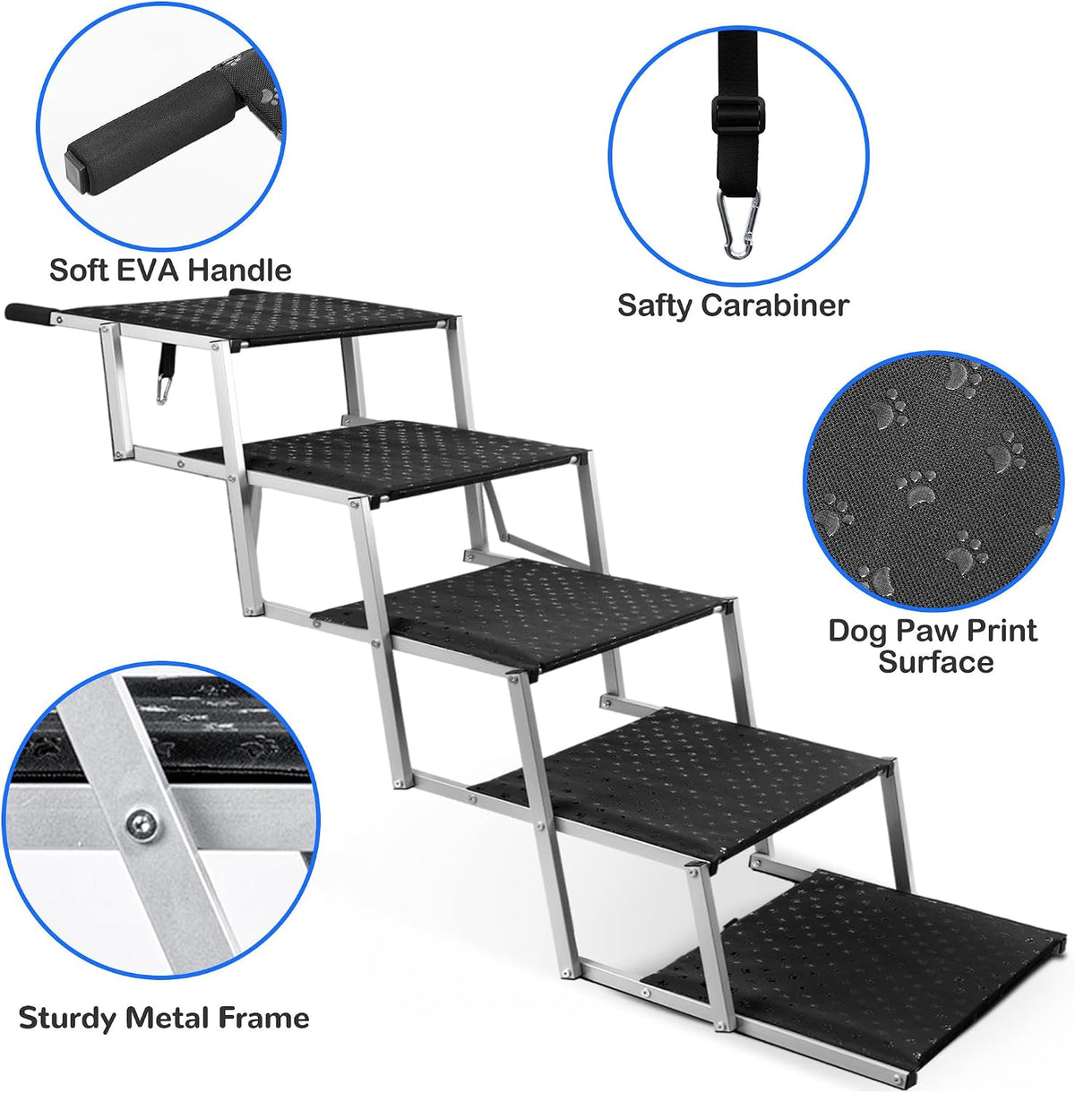 Foldable Dog Stairs for Car - 5 Steps - image 4
