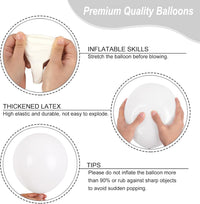 RUBFAC White Balloons Different Sizes 135pcs for Birthday Arch – Fun for Kids & Family - White - image 3