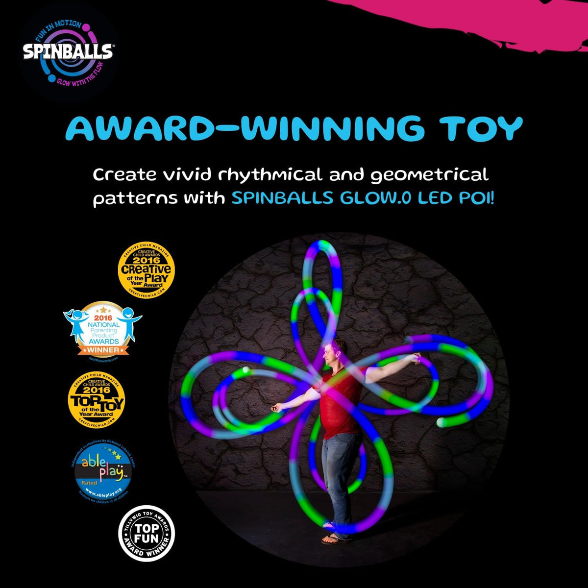 SPIN BALLS Glow.0 LED Poi - LED Poi Set - image 2