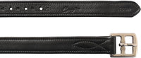 Exion FlexiStrong Stirrup Leathers for English Saddles – 1" Premium Calfskin with Nylon Core – Numbered Holes, Stainless Steel Buckles – Black/Brown – Horse Riding Gear (48"/120cm to 62"/155cm)