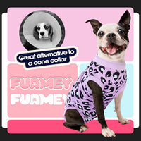 FUAMEY Recovery Suit for Dogs After Surgery,Soft Breathable Dog Bodysuit E-Collar & Cone Alternative Surgical Suit,Male Female Dog Neuter Spay Suits Anti Licking Wounds Onesie Purple Leopard M