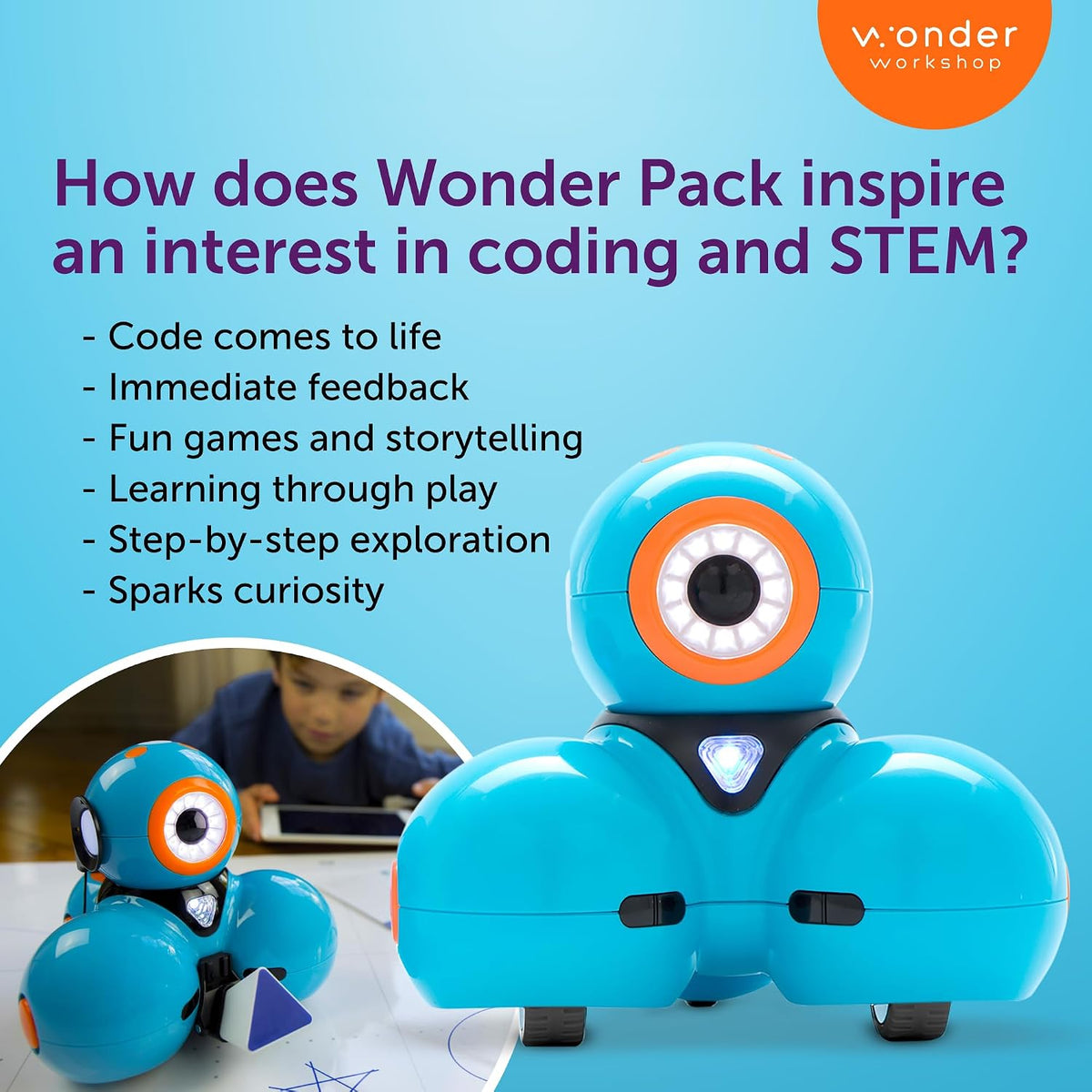Wonder Workshop Dash Robot, Coding Robots for Kids 6 and Older - Wonder Pack - image 3