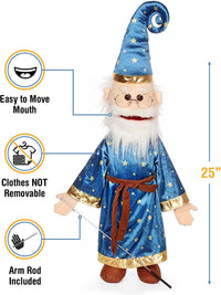 Silly Puppets 25 inch full-body wizard ventriloquist puppet with glasses - view 3