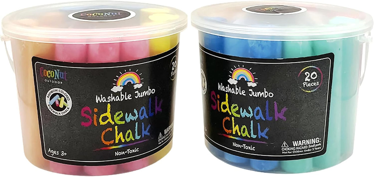 CocoNut Outdoor jumbo sidewalk chalk bucket with 40 thick chalk sticks in 7 colors - view 8