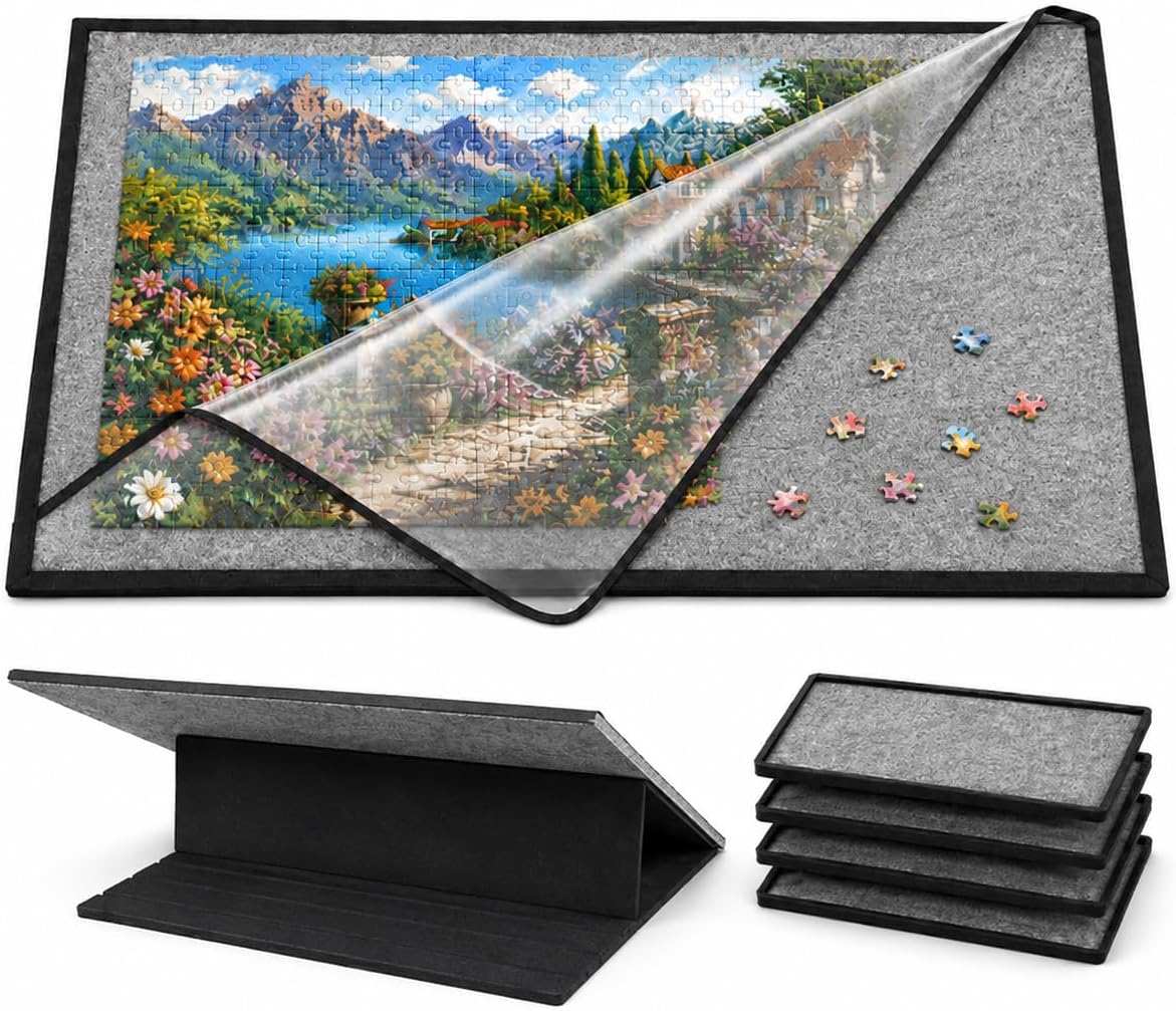 Yunihome puzzle board for 1000 pieces with 4 sorting trays and protective cover - view 6