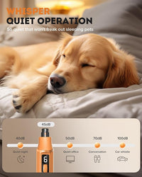 YABIFE 7-Speed Pet Nail Grinder with Light – Heavy Duty, Whisper Quiet Nail Trimmer for Dogs, Cats, Birds & Small Animals – Single-Handed Operation