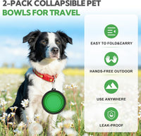 Collapsible Dog Bowl for Travel - Large / Green+Purple - image 3