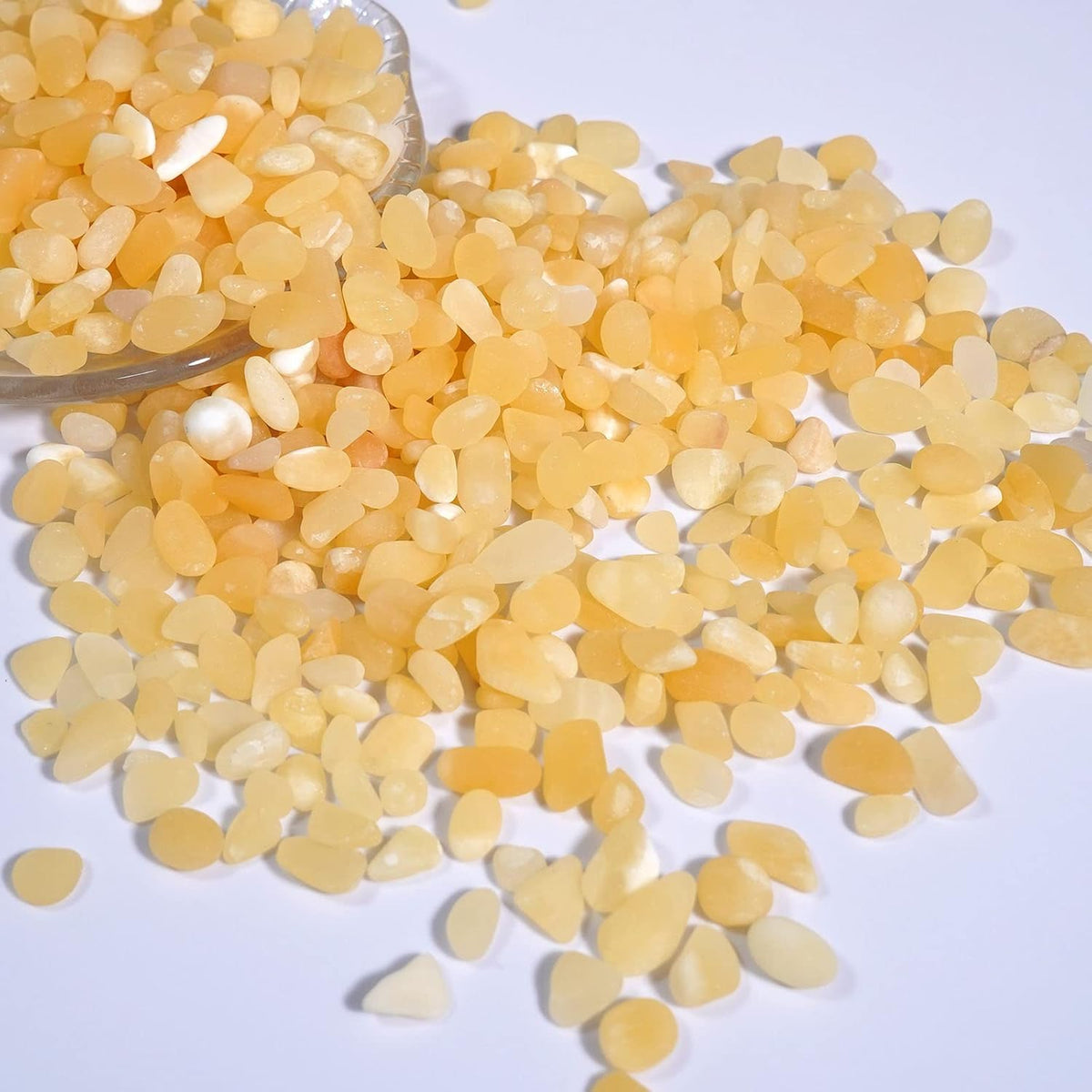 gemshan 2lb Rose Quartz Chips Natural Crushed Crystal Chip Bulk - Yellow Jade - image 4