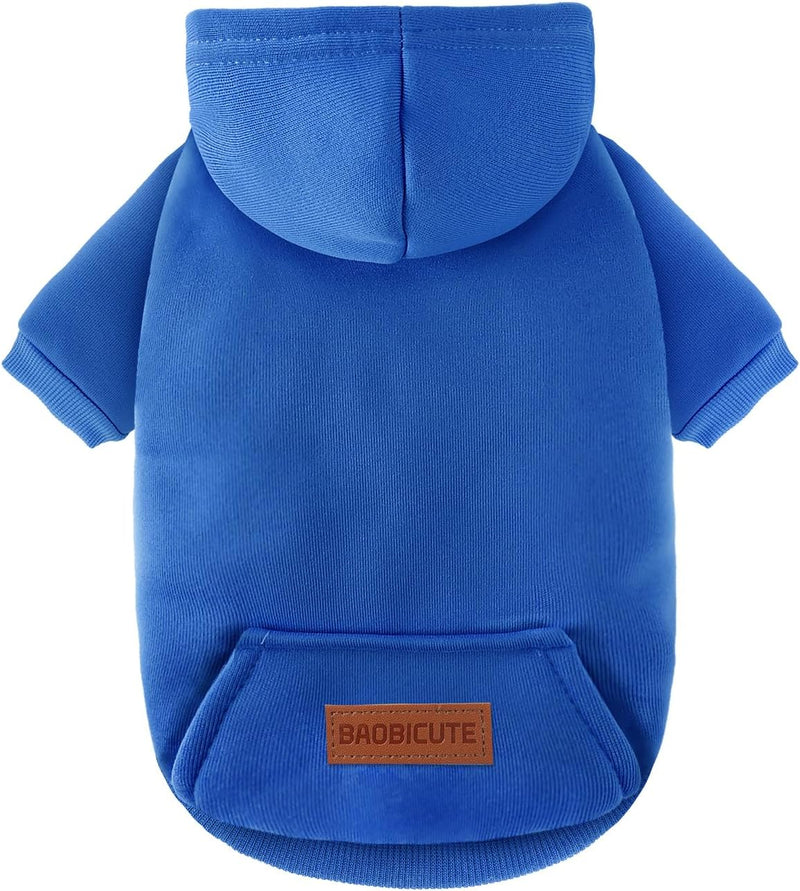 2 Pack Dog Hoodie Warm Hood Dog Sweater Cold Weather Small Dogs - Dark Blue / XXS (Back: 5.9", Chest: 10.6")