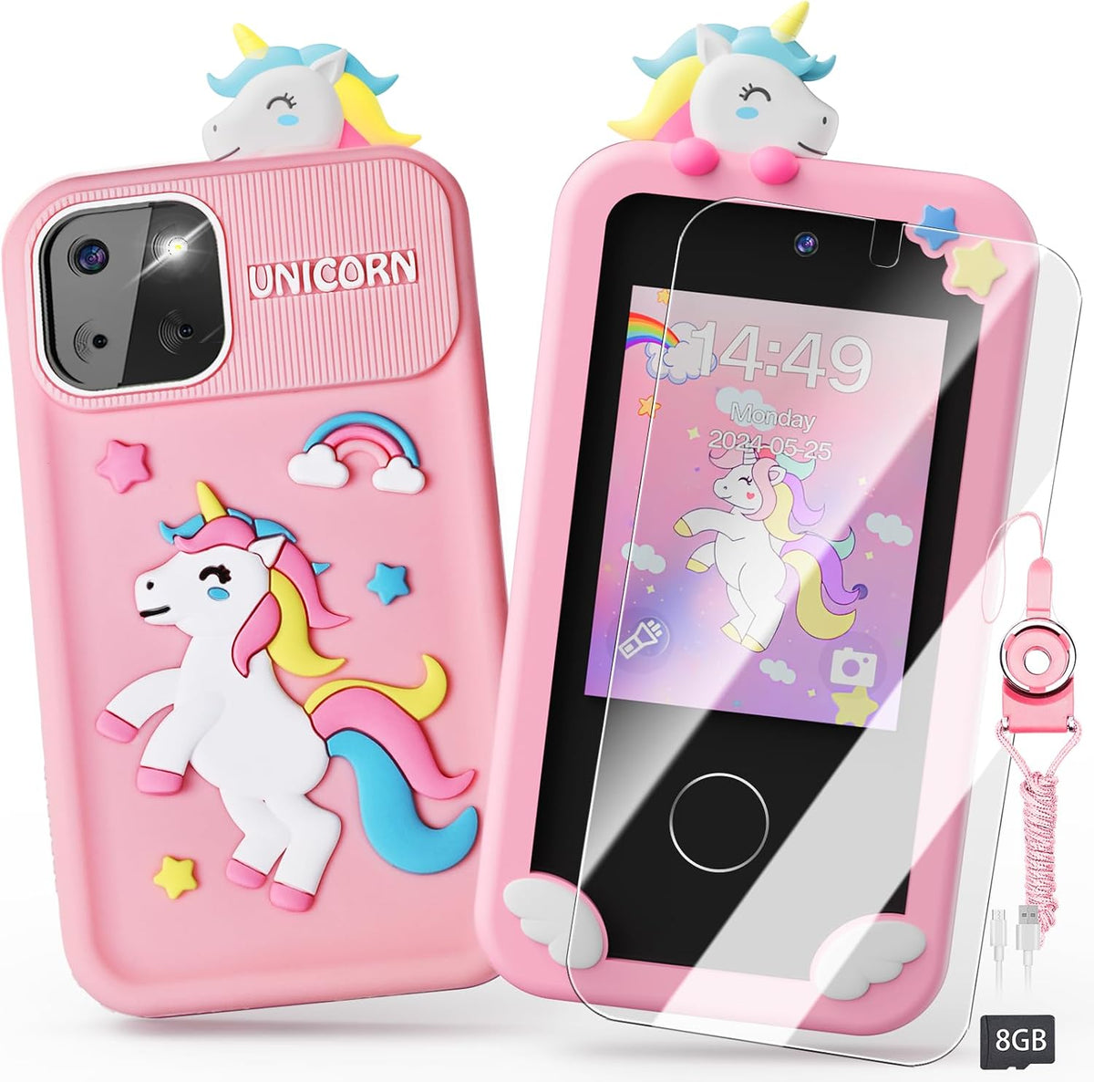 Luyiilo Kids Smart Phone Toys for Boys - Pink