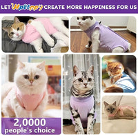 Cat Recovery Suit for Spay Abdominal Wound, Breathable Kitten Onesie for Cats After Surgery, Anti Licking Cat Cone Alternative, Pet Surgery Recovery Shirt-Purple(L)