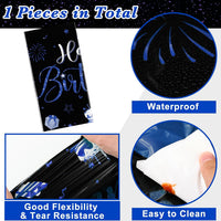 Tudomro 3 Pcs Plastic Happy Birthday Party Tablecloths - Black Blue / 6 - image 2