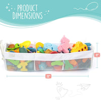 2 x Mesh Bath Toy Organizer + 8 Ultra Strong Hooks - White Long XL - image 2