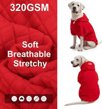 Small Dog Hoodie,Warm Winter Dog Sweater with Pocket & Leash Hole – Essentials for Dogs - Red / L (Back: 20",Chest: 28", Neck: 17") - image 2