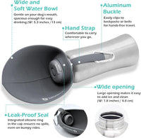 LumoLeaf Portable Dog Water Bottle 27 OZ - Grey - image 4