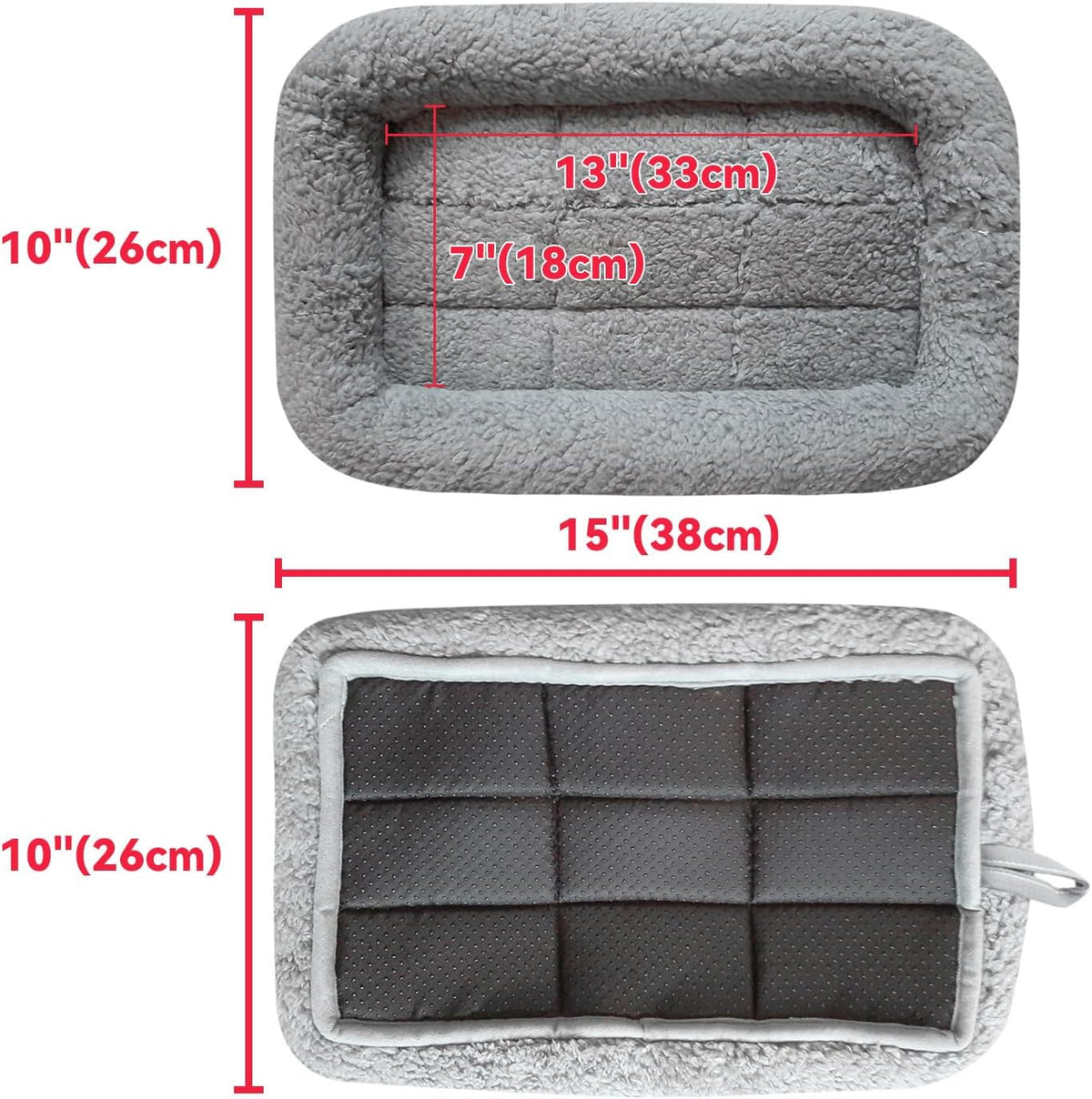 Enjoying Cat Mat Bed 16" x 22" Pet Bed with Pillow Around for Dogs - Small(Rectangular) - image 2