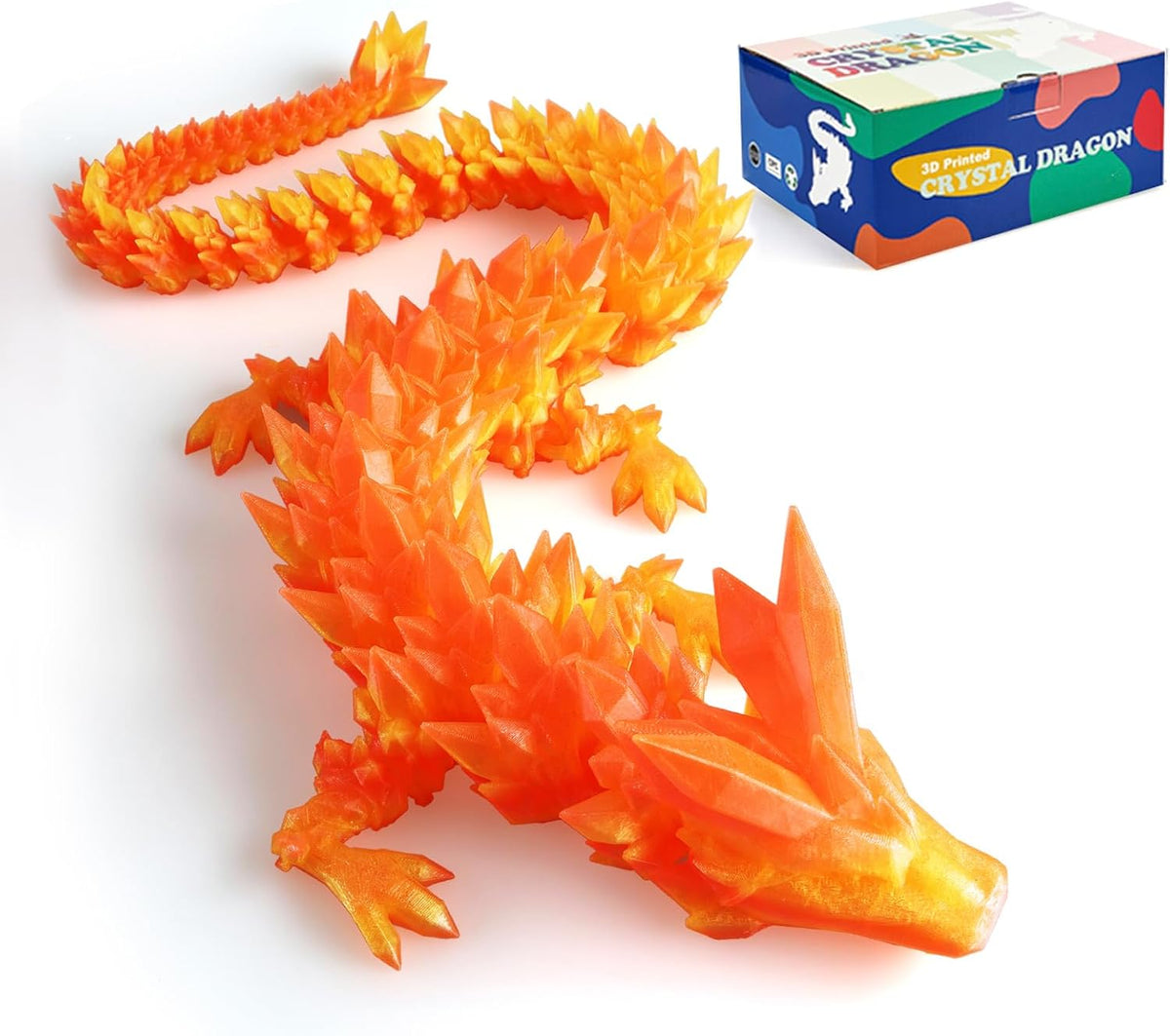 3D Printed Dragon 24 Inch - Flame Colour / 24in