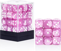 24 of Pack 16MM 6 Sided Dice Set, Two Colours D6 Game Dice Set - Light Purple Pearl