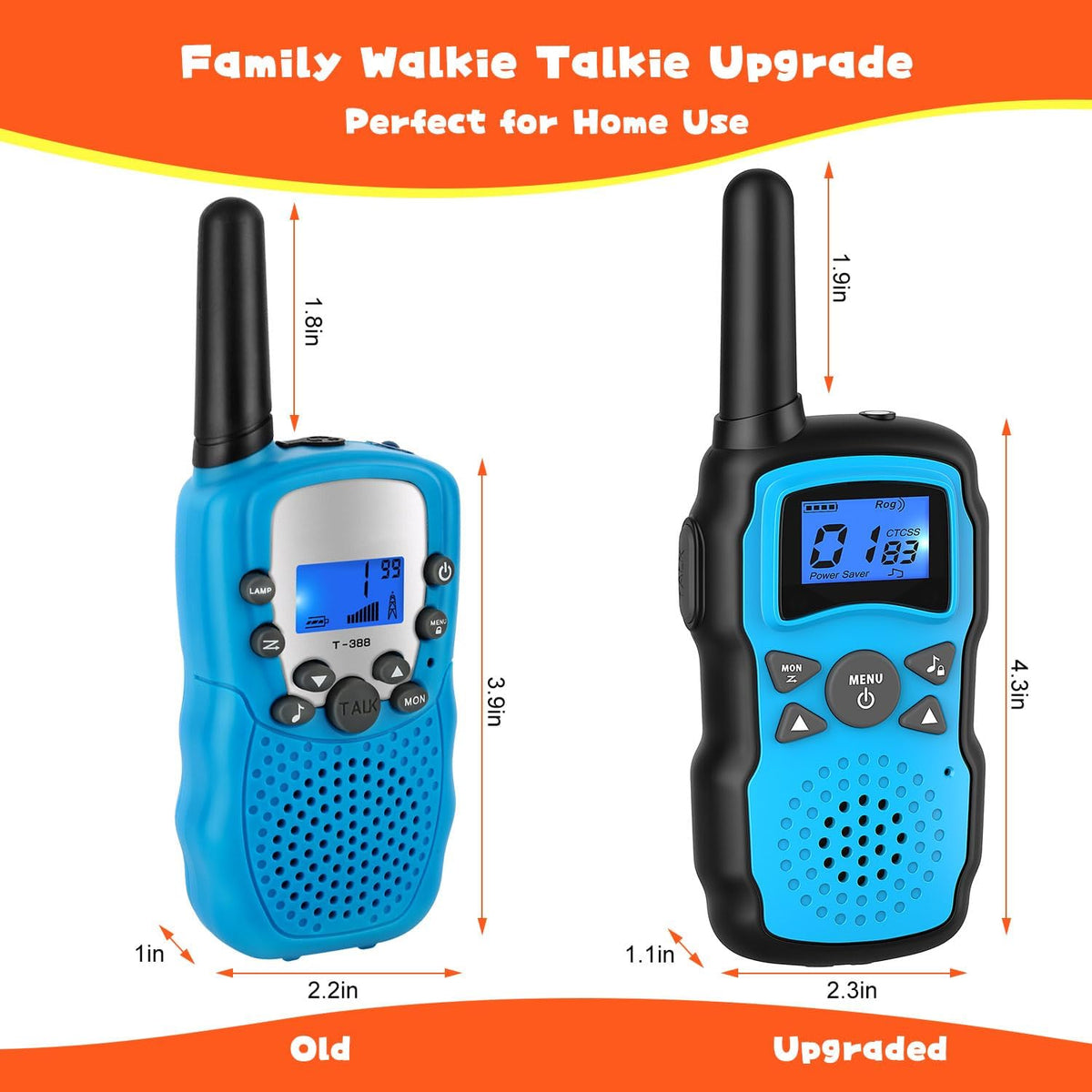 Wishouse Walkie Talkies for Kids 4 Pack - Red Blue Yellow Pink - image 2
