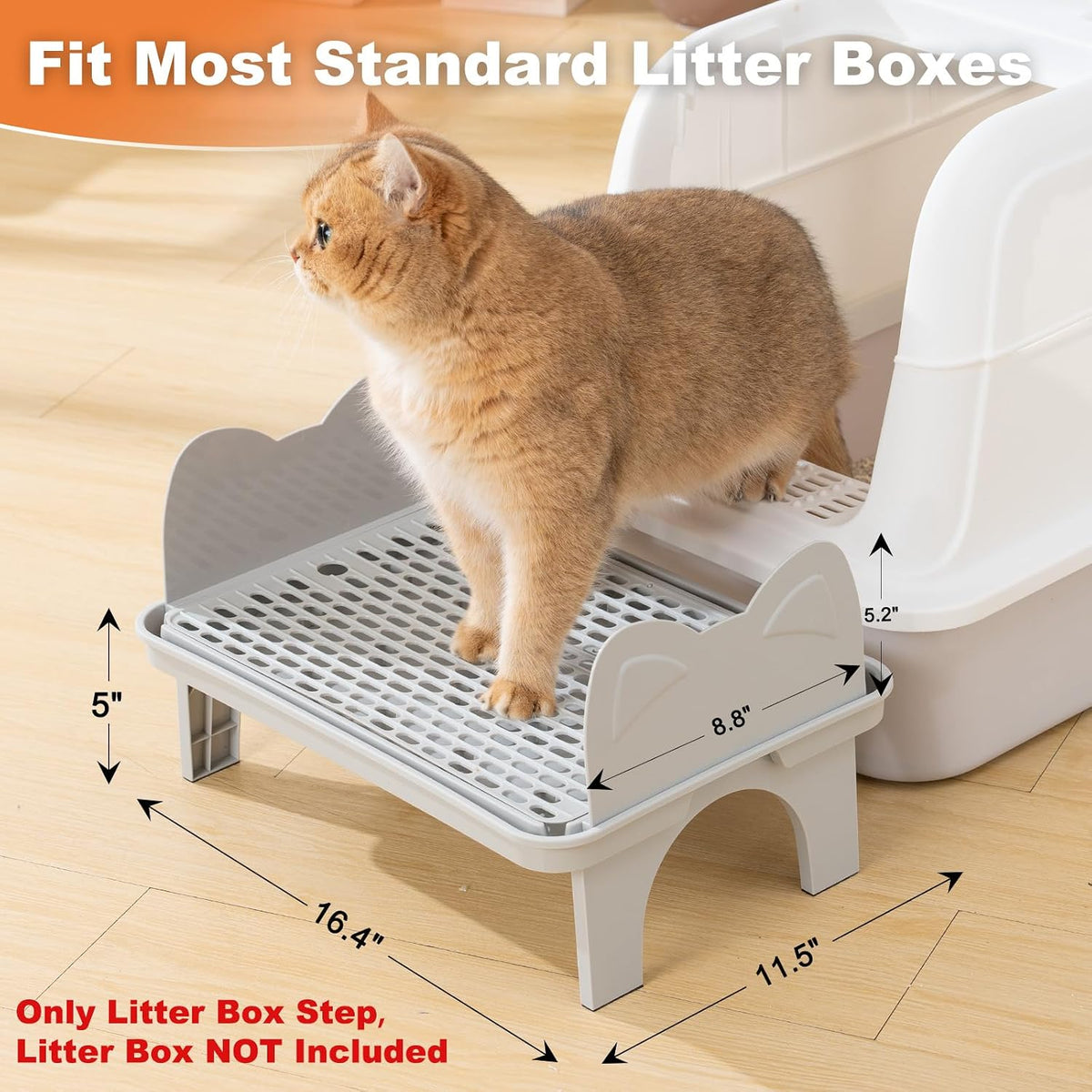 Uross Cat Litter Box Step - Grey / 1 - image 3