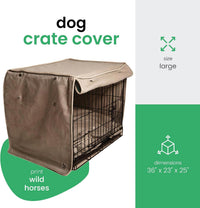 Molly Mutt Tan Dog Crate Cover, Non-Toxic & 100% Cotton - Wild Horses / 36.0"L x 23.0"W x 25.0"H - image 2