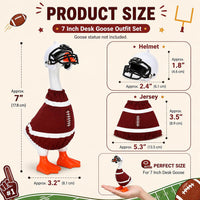 7inch Desk Goose Outfits, Mini Desktop Goose Clothes with Sunglasses & Necklaces, Brown Leopard - Football Uniform / 7 Inch - image 3