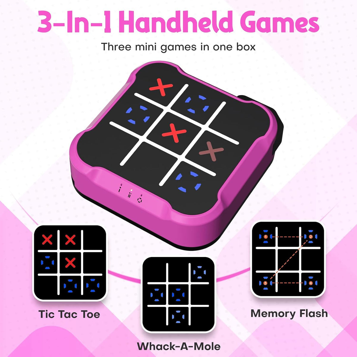 Bacare Tic Tac Toe Bolt handheld electronic game with lit-up grid - view 6