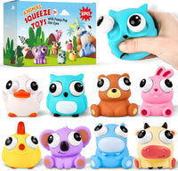 16 Pack Slow Rising Stress Balls，Textured Memory Soft Stress Ball – Fun for Kids & Family - 8 Pack Animal Stress Balls