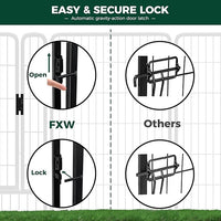 FXW Rollick Unleashed Dog Playpen for Indoor, Yard, RV Camping, 50 inch 8 Panels for Large Dogs, Black│Patented