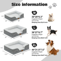 Orthopedic Dog Bed Medium Size Dog, Memory Foam Dog Bed Couch - Dark Grey / 36.0" L x 27.0" W x 6.7" Th - image 3