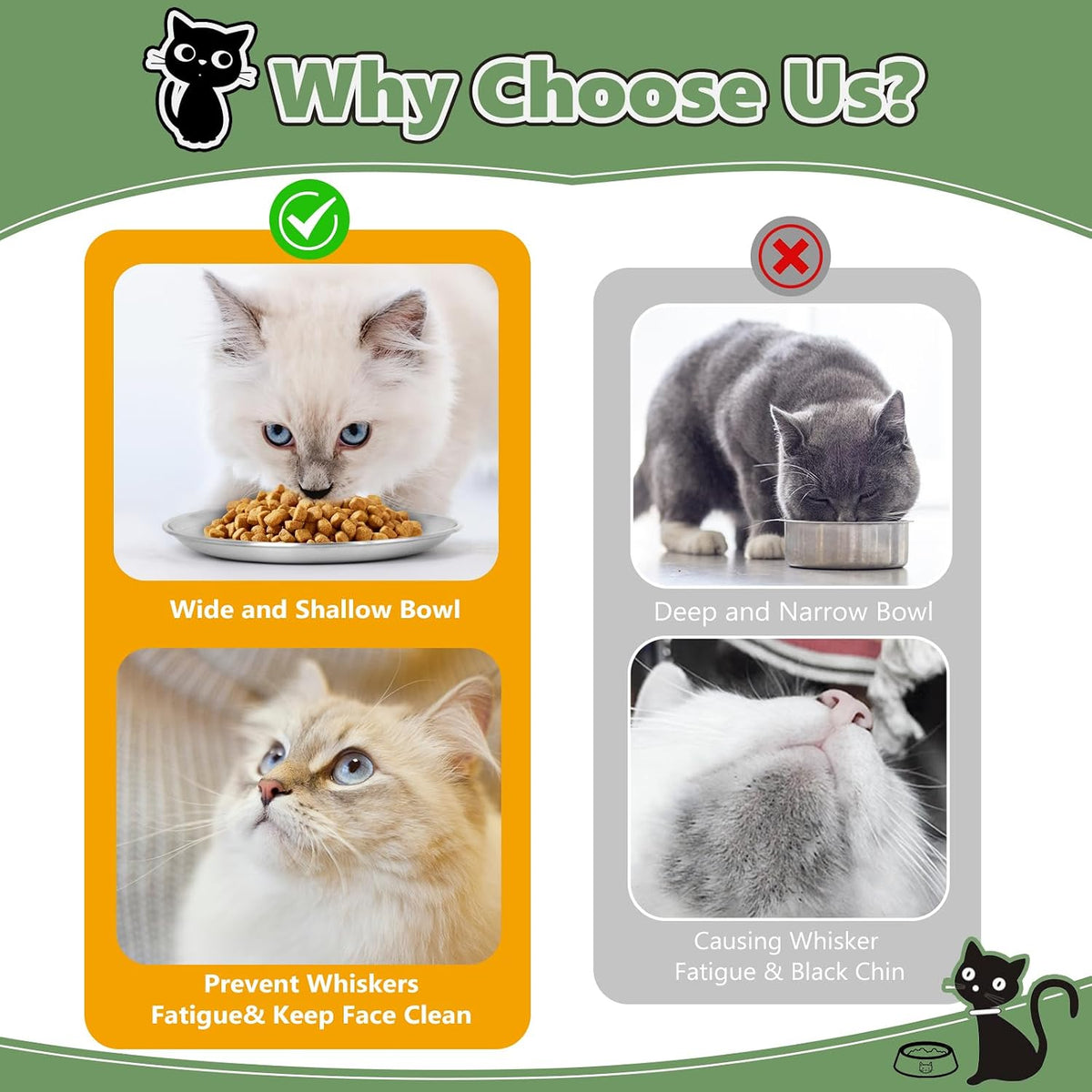 4-Pack Stainless Steel Cat Food Bowls, Whisker-Friendly Plates – Essentials for Cats - 4 - image 2