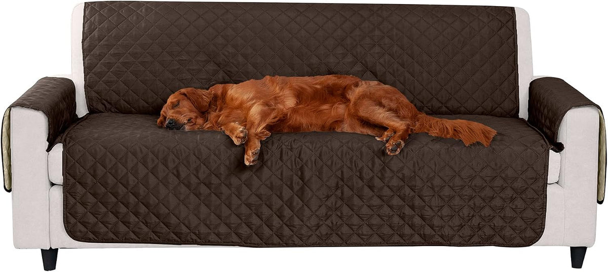 Furhaven Water-Resistant & Reversible Chair Cover Protector for Dogs - Sofa / Espresso/Clay