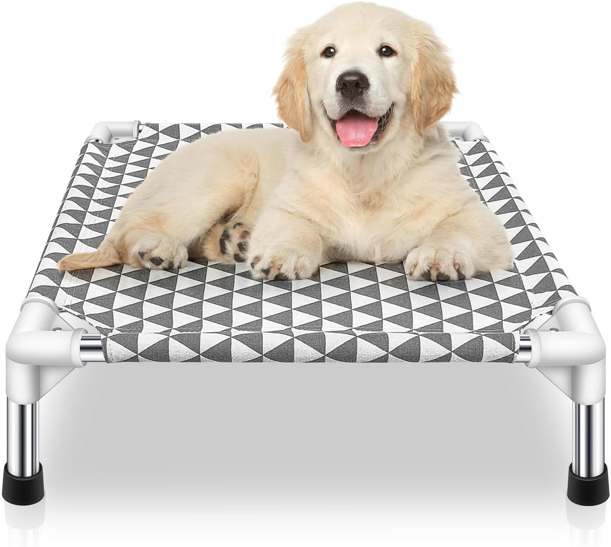 Kuntrust Elevated Outdoor Dog Bed, Medium Size, Cotton Material - Triangle / 4 sided Small