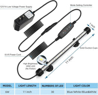 LED Submersible Aquarium Light 4W Underwater Fish Tank Light - NVL-02 (11in 6w) - image 2