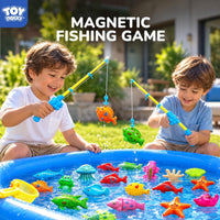 TOY Life Magnetic Fishing Game for Kids, Bathtub and Pool Toy - 2 Kids Fishing Pole With Inflatable Pool - image 2