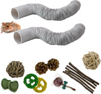 Plastic Hamster Tunnels, Small Animal Tubes - 【Grey】 / 【2 PCS】