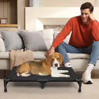 Love&go Elevated Dog Bed with Metal Frame - M - Black / Medium-29.9x19.5x5.5 inch - image 4