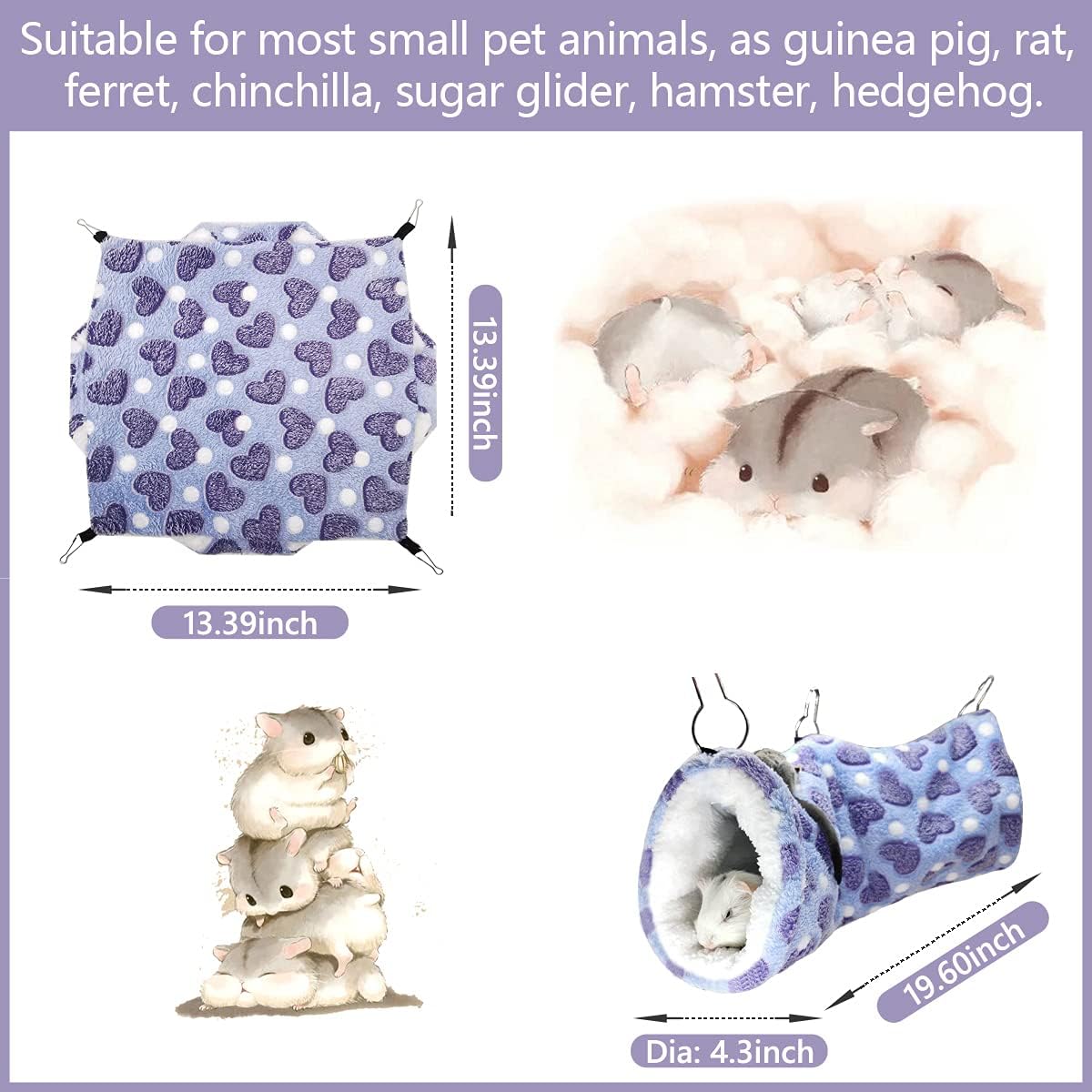 LEFTSTARER Cashmere Pet Bed Mat and Toy - 2.Heart-Purple - image 2