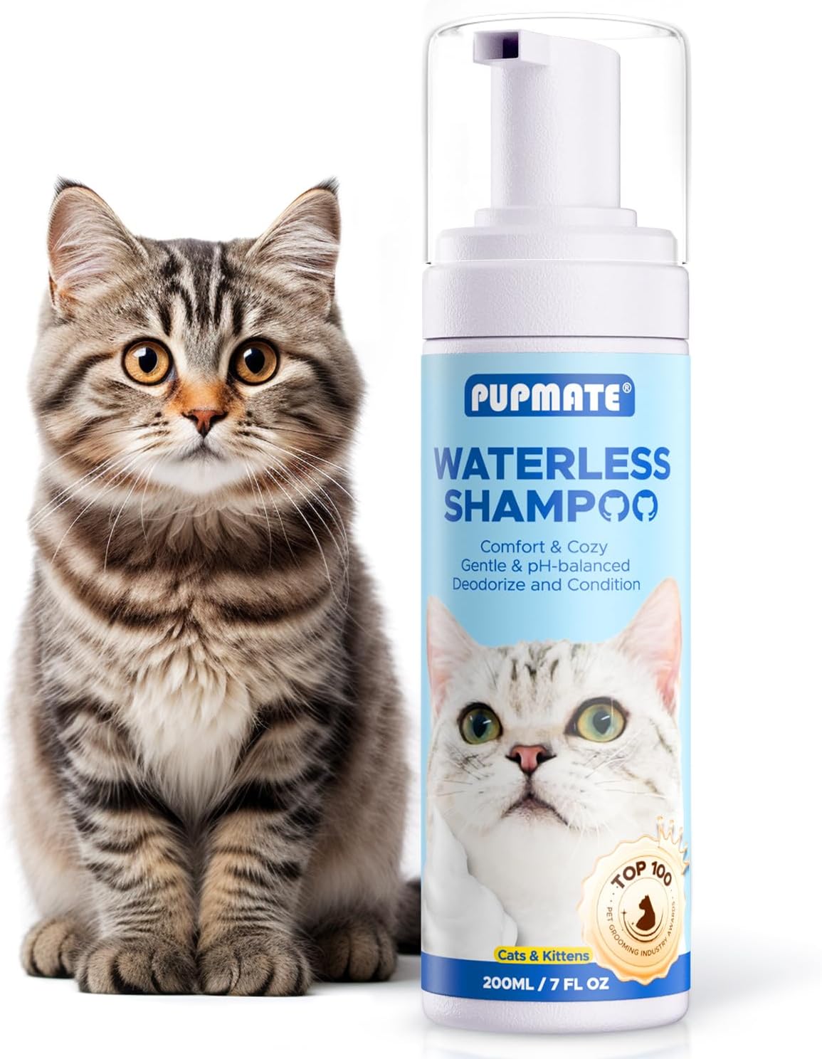 Cat Waterless Shampoo with Brush - 1 × 7 fl oz + 0 Brush