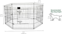 Puppy Playpen with Bottom Pad and Door, 8 Panels 24" H - Black / Small Pen: 30-Inch High / Playpen+Bottom - image 2